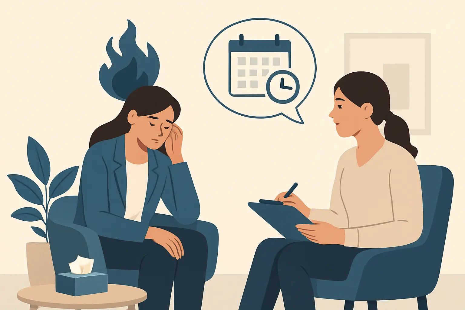 Terapia para burnout com horário flexível